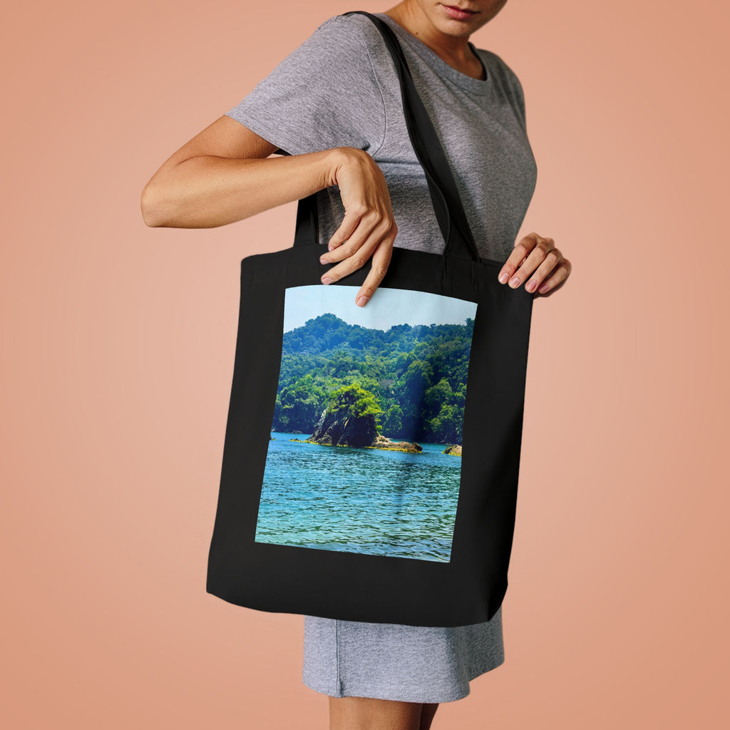Tela Honduras Ocean Cotton Tote Bag – Tropical Beach Carry Bag