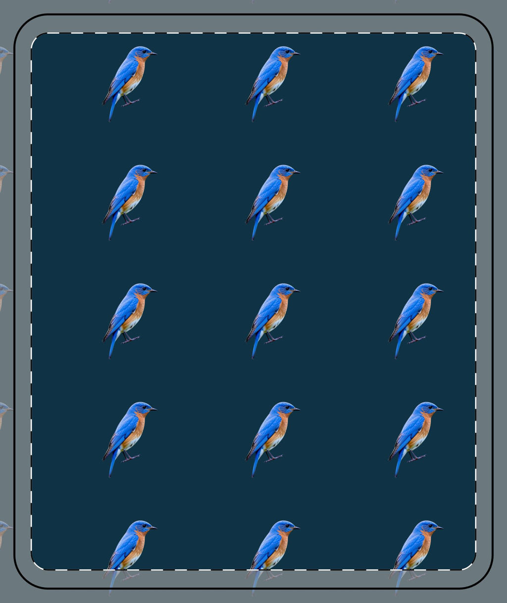 Eastern Blue Bird Pixel Fleece Blanket (AOP)