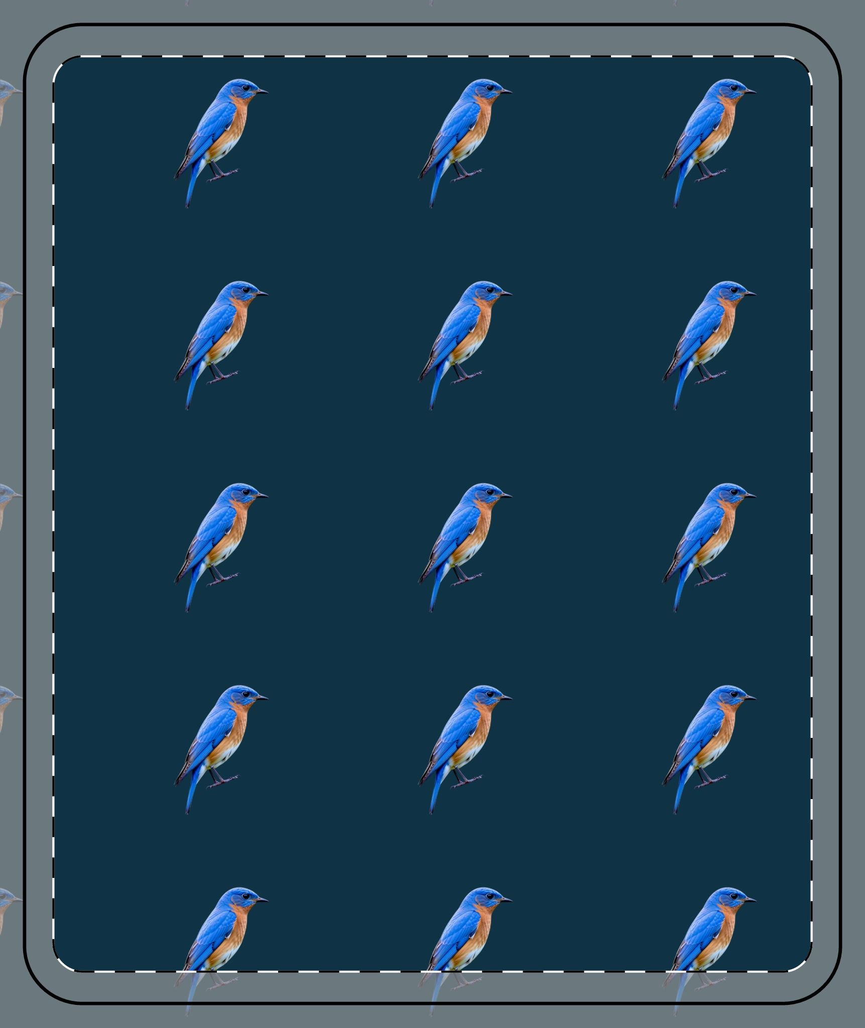 Eastern Blue Bird Pixel Fleece Blanket (AOP)