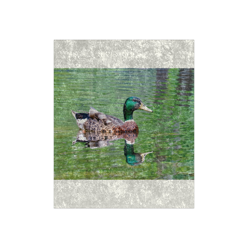 Mallard Duck Swimming in the River Crushed Velvet Blanket – Wildlife Nature Luxury Throw