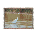 Great Egret Woven Throw Blanket Wildlife Photography Tapestry | Poli Roam
