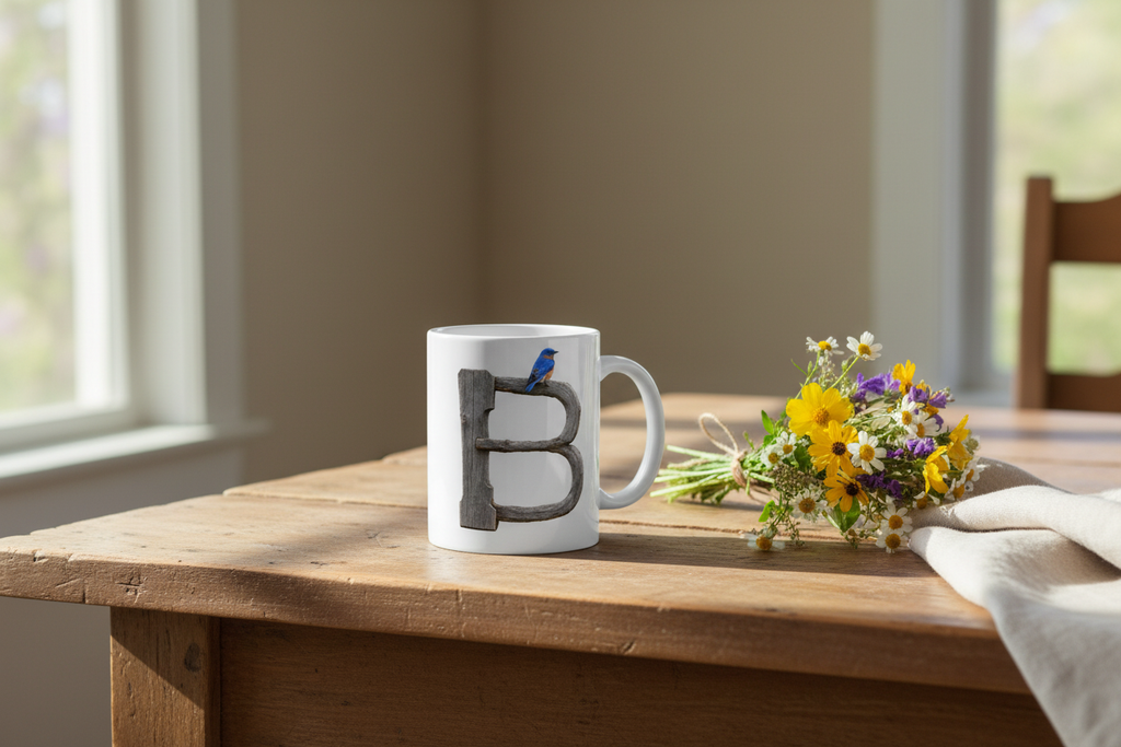 Blue Bird 11oz White Mug