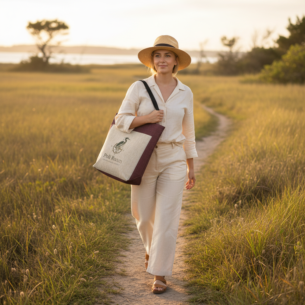 Brand Woven Tote Lifestyle