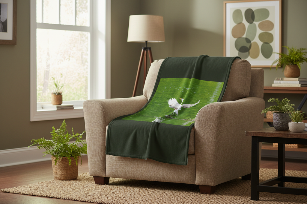 Egret Velveteen Microfiber Blanket (Two-sided print)