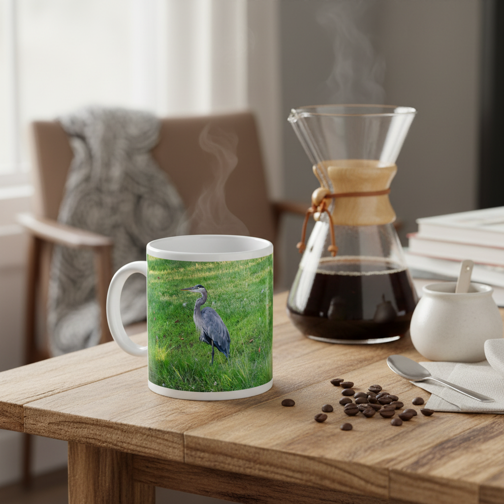 Great Blue Heron Jumbo Mug Lifestyle