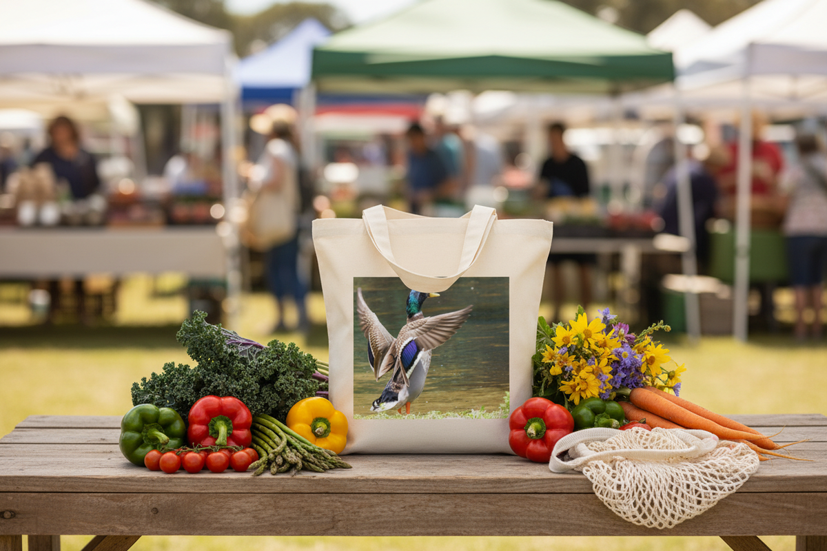 Mallard Duck Organic Canvas Tote Bag