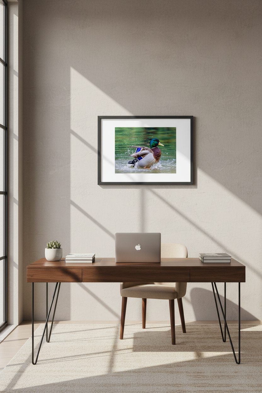 Mallard Duck Posters with Wooden Frame