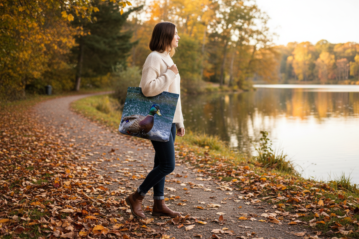Mallard Duck Shoulder Tote Bag (AOP)