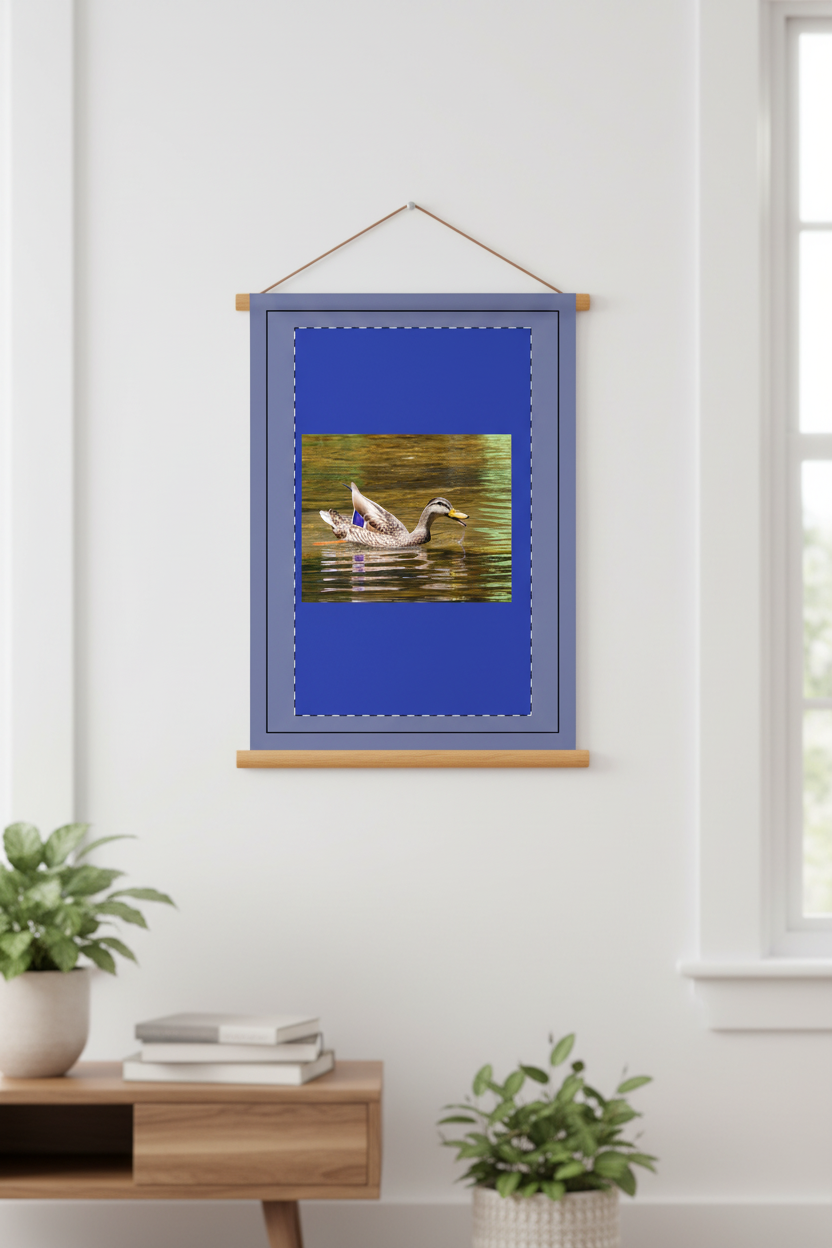 Mallard Duck Wood Topped Wall Tapestry