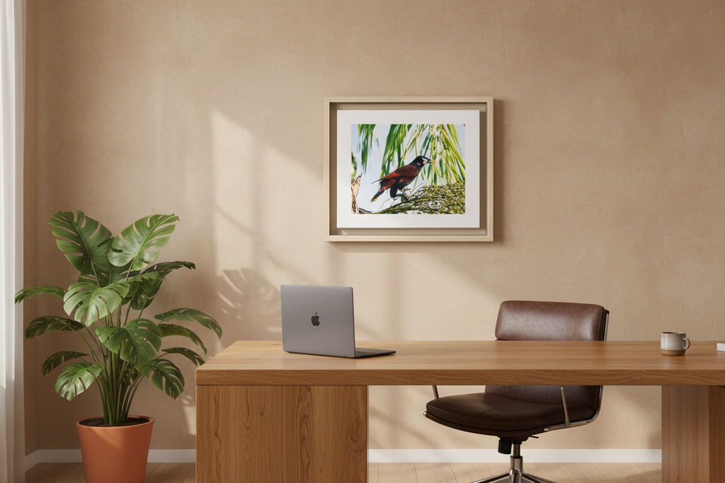 Montezuma Oropendola Matte Canvas, Framed (Multi-color)