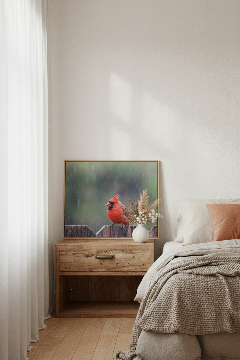 Northern Cardinal Canvas – Bedroom