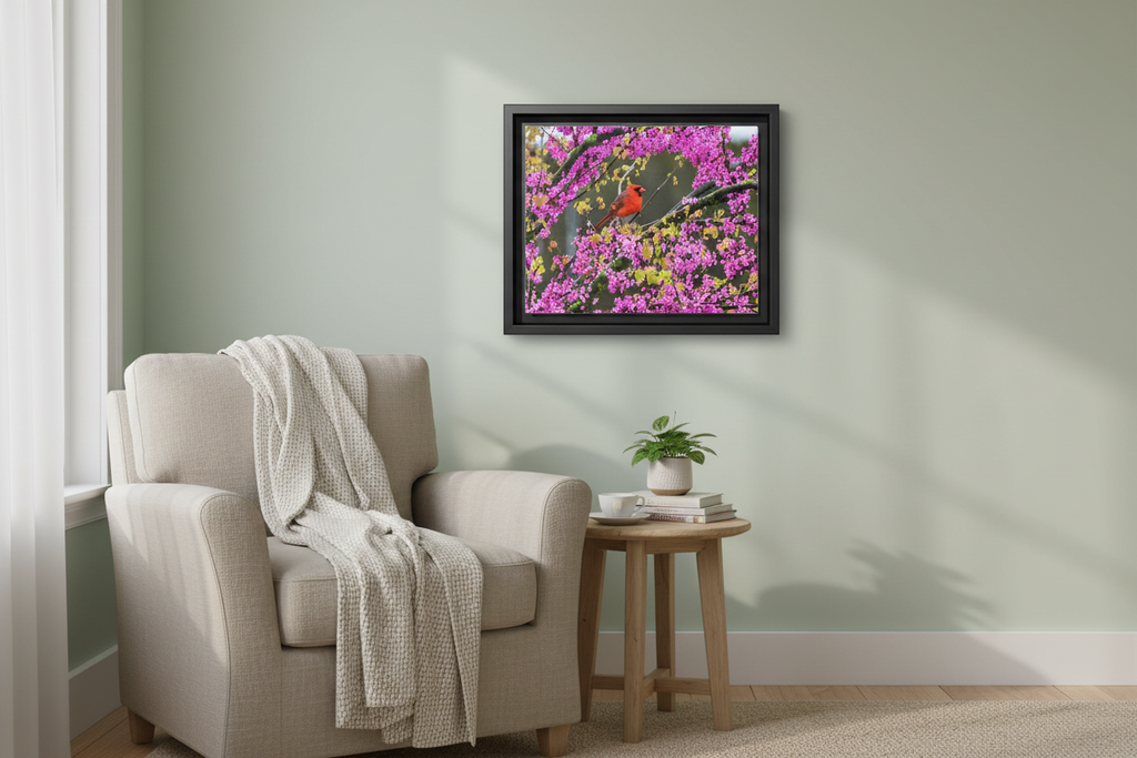 Northern Cardinal Matte Canvas, Framed (Multi-color)