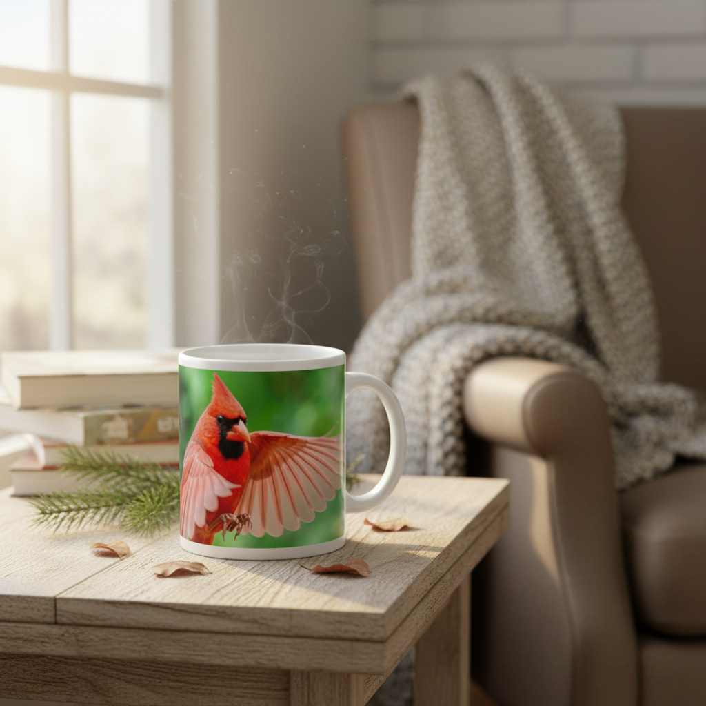Northern Cardinal Jumbo Mug Lifestyle