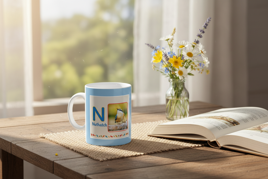 Nuthatch Bird 11oz White Mug