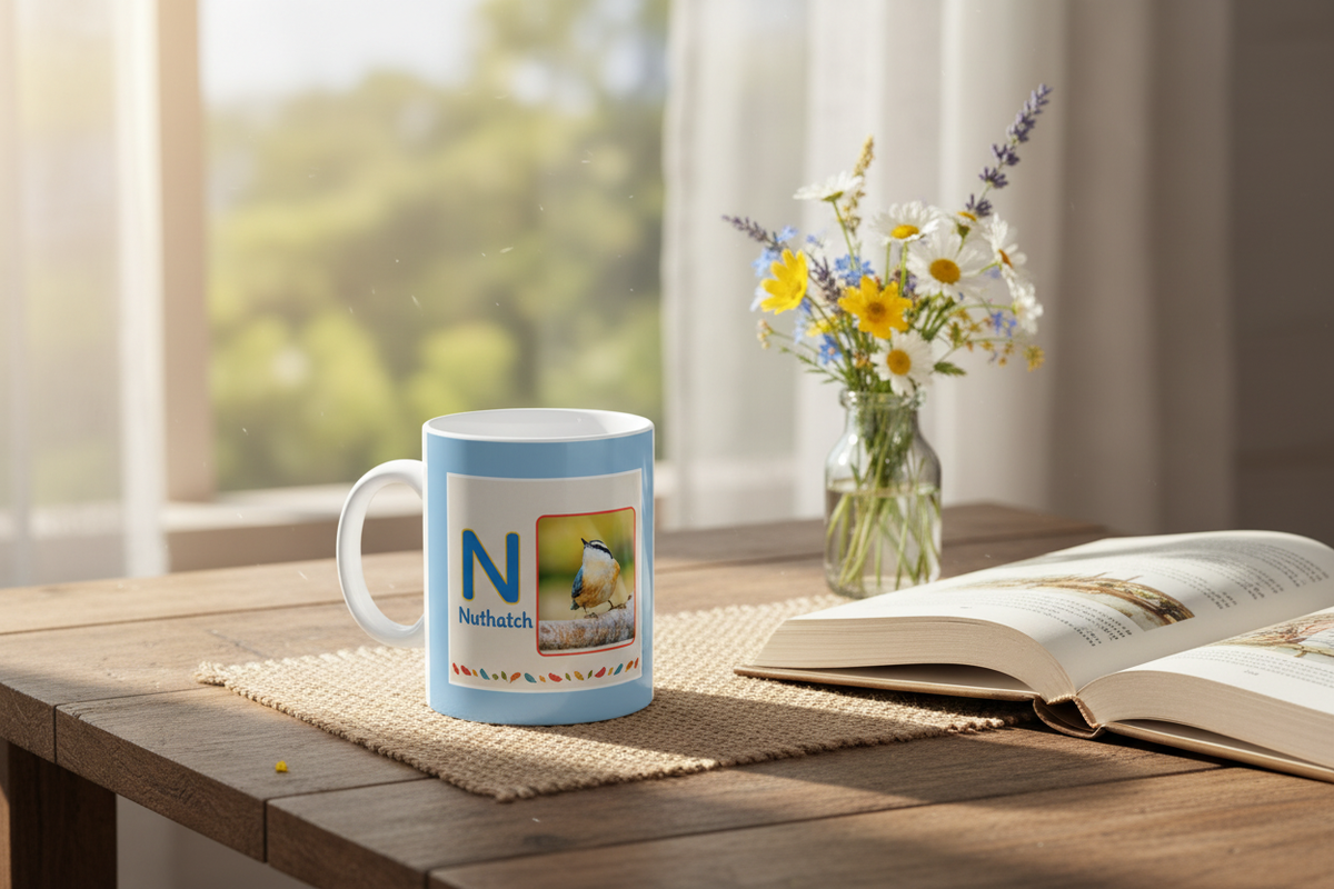 Nuthatch Bird 11oz White Mug