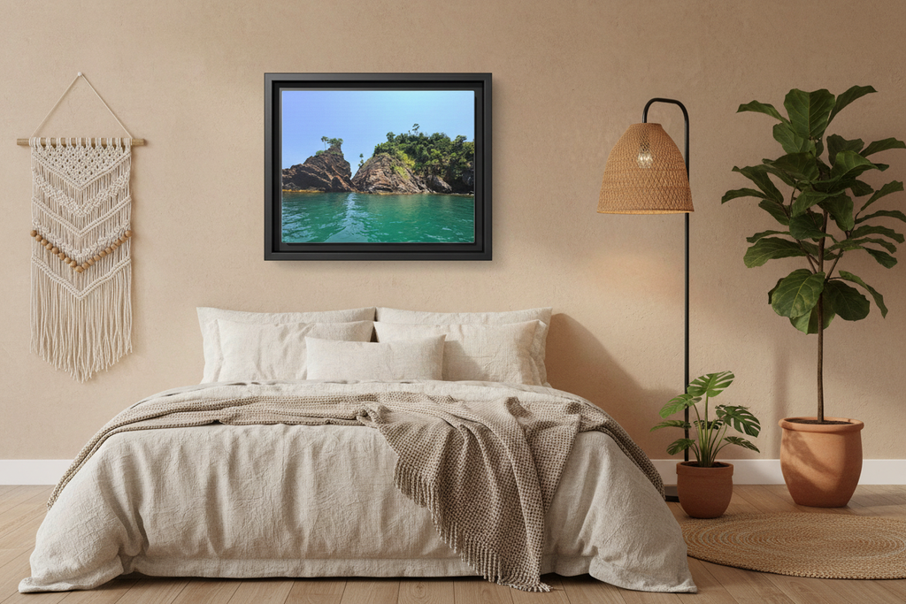 Tela Honduras Beach Matte Canvas, Framed (Multi-color)