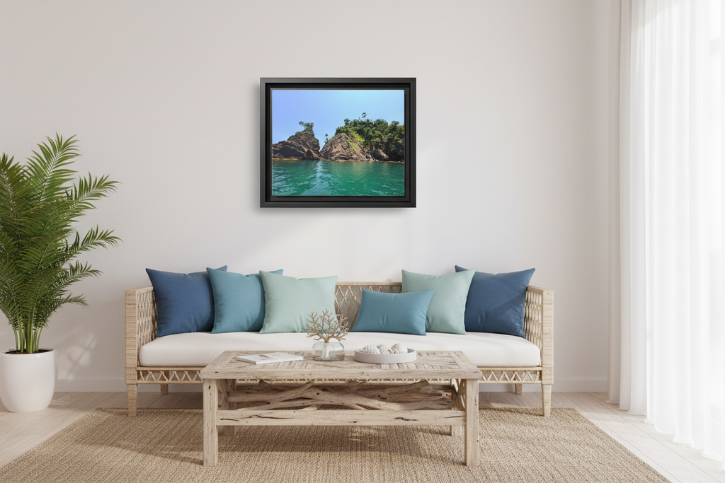 Tela Honduras Beach Matte Canvas, Framed (Multi-color)