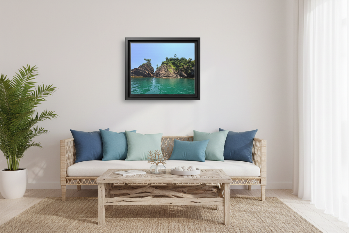 Tela Honduras Beach Matte Canvas, Framed (Multi-color)