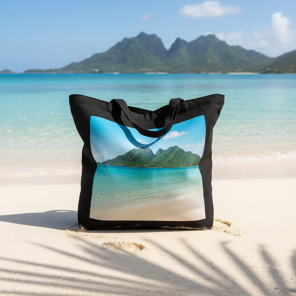 Tela Honduras Ocean Cotton Tote Bag – Tropical Beach Carry Bag